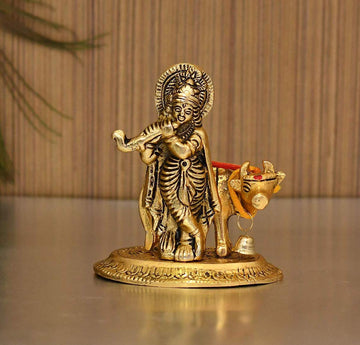 Rakhi Gift Combo for Brother Bhaiya and Bhabhi | Bhai Bhabhi Couple Rakhis Set of 2 | Rakhi with Premium Krishna Idol Gift for Brother | Kundan Lumba rakhis for Bhai Kids Women Girls