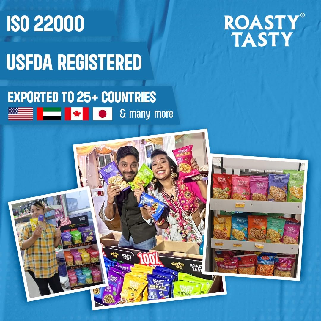 Jowar Mix Magic Masala Roasted Snack 340g | Healthy Snack | Gluten Free Jowar Namkeen | Ideal Millet Namkeen for Kids & Adults | Low Calorie Snacks - Roasted Namkeen - No Cholesterol, No Transfat Diet Mixture with Seeds Mix | Millet Snacks Items