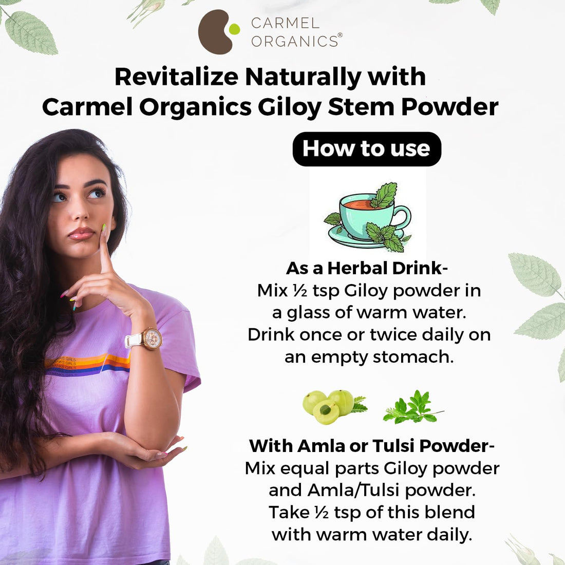 ORGANICS Giloy/Guduchi/Gulvel Stem Powder 340 Grams | Immunity Booster, Natural Ayurvedic Herb | Amruthavalli podi | Tinospora cordifolia | No Added Preservative