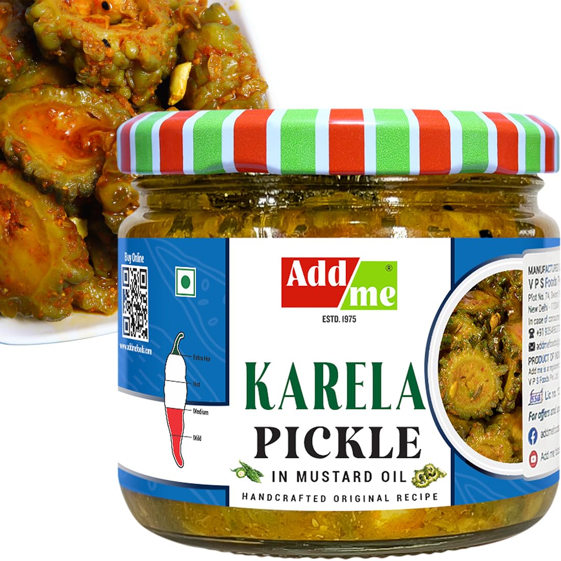 Authentic Karele ka achar 300gm | Bitter Gourd Pickles | north indian Karela Pickle in fresh mustard oil Glass Jar
