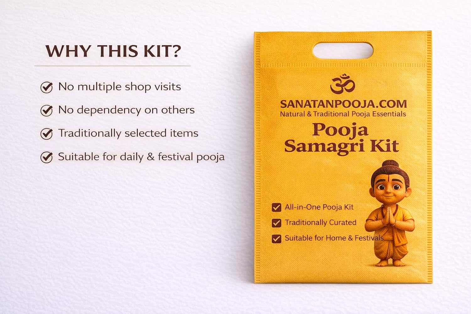 Complete Pooja + Premium Hawan Samagri Combo Kit | All-in-One Pooja & Hawan Solution for Home & Temple Rituals | Traditional & Natural Items | 42 Items Pack with Sacred Packing