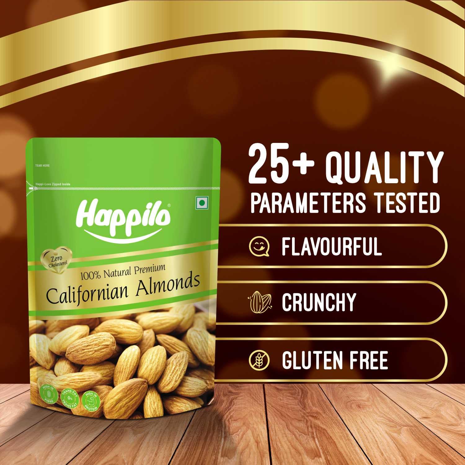 Premium Natural Californian Almonds 500g | Badam Giri, Healthy Snacks, Dry Fruits | Crunchy Nuts | High in Fiber | Rich in Protein | Magnesium | Phosphorus | Dietary Fibre | Zero Cholesterol