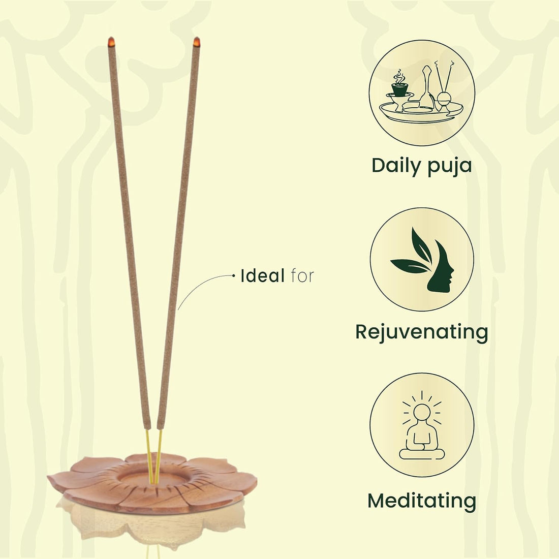 Cycle Pure Woods Natural Incense Sticks, 9 Inch, Pack of 1 (70gm Agarbatti Sticks) | Lasts Upto 60 Mins per Stick | Woody, Sandal, Resin, Cedar, Masala, Amber, Natural Fragrance for Puja, Meditation