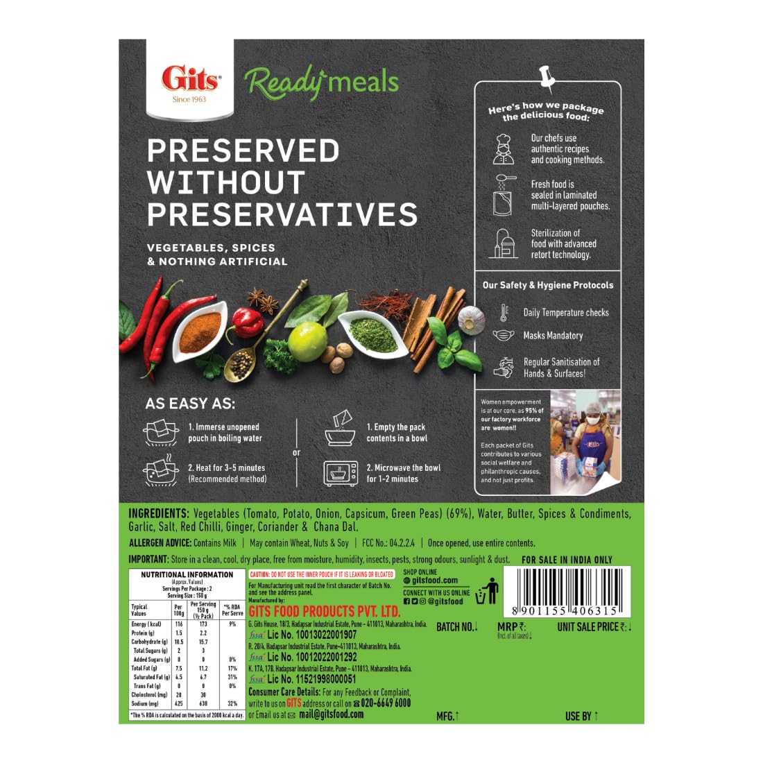 Ready to Eat Pav Bhaji, Pure Veg, Heat and Eat Indian Chaat, Microwaveable, 300g