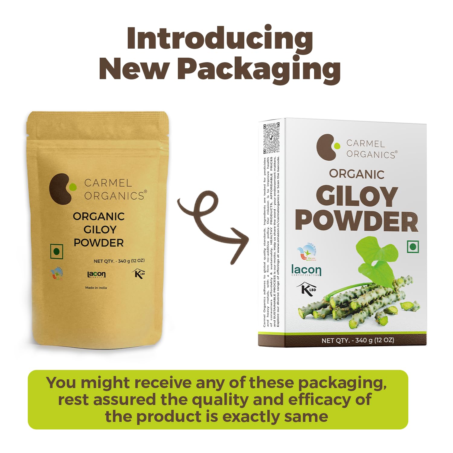 ORGANICS Giloy/Guduchi/Gulvel Stem Powder 340 Grams | Immunity Booster, Natural Ayurvedic Herb | Amruthavalli podi | Tinospora cordifolia | No Added Preservative