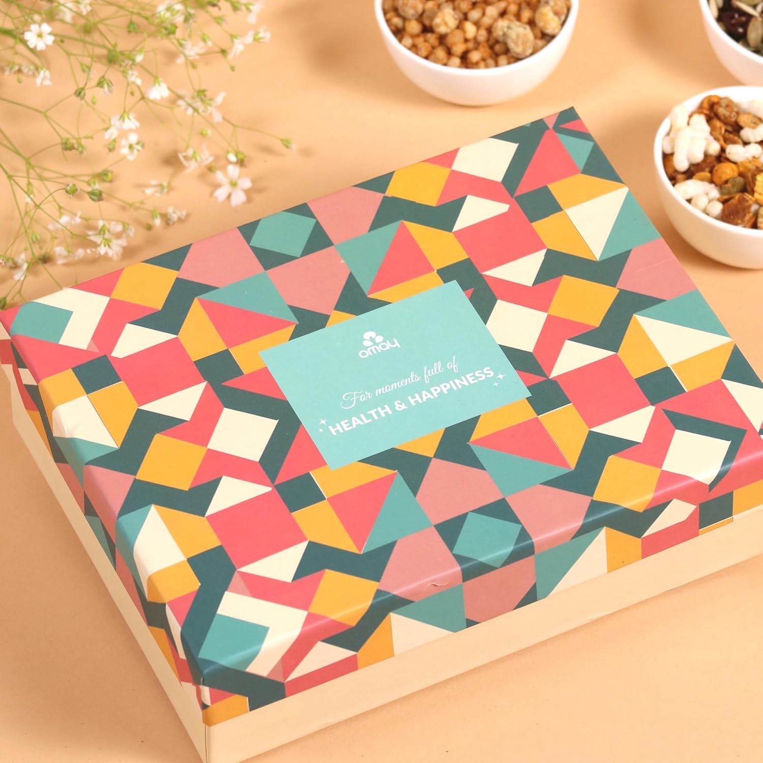 6 Pcs Wonderful Delights Healthy Gift Hamper | Snacks, Chocolate & Potpourri | Corporate Gift for Clients & Employees | Birthday, Anniversary, Mom-to-Be Gift | Oil-Free