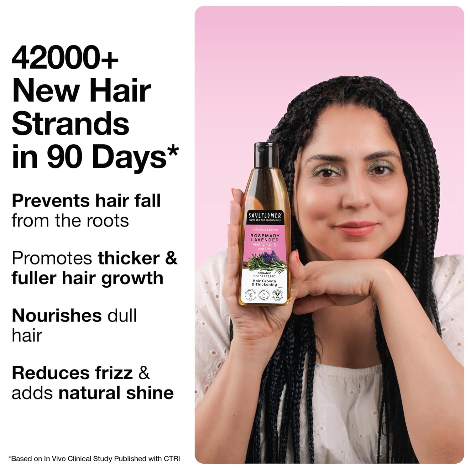 Rosemary Lavender Hair Oil For Healthy Hair, Scalp Nourishment, Hair Growth - 100% Pure & Natural Undiluted Cold Pressed Oil, 120Ml
