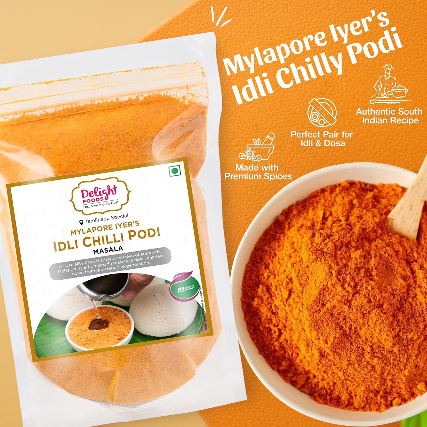 Mylapore Iyer's Idli Chilly Podi 350g | Tamil Nadu Special Masalas | Traditional South Indian Ready Masala Spice Mix | No Preservatives