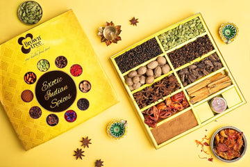Spice Gift Pack-270.5g| Indian Spice Collection | Premium Assorted Indian Spices – Saffron, Cloves, Cinnamon, Cardamom, Black Pepper, Cinnamon Powder, Anasi Pu, Cardamom Black | Ideal Festive Gift Set| Masala Box For Kitchen