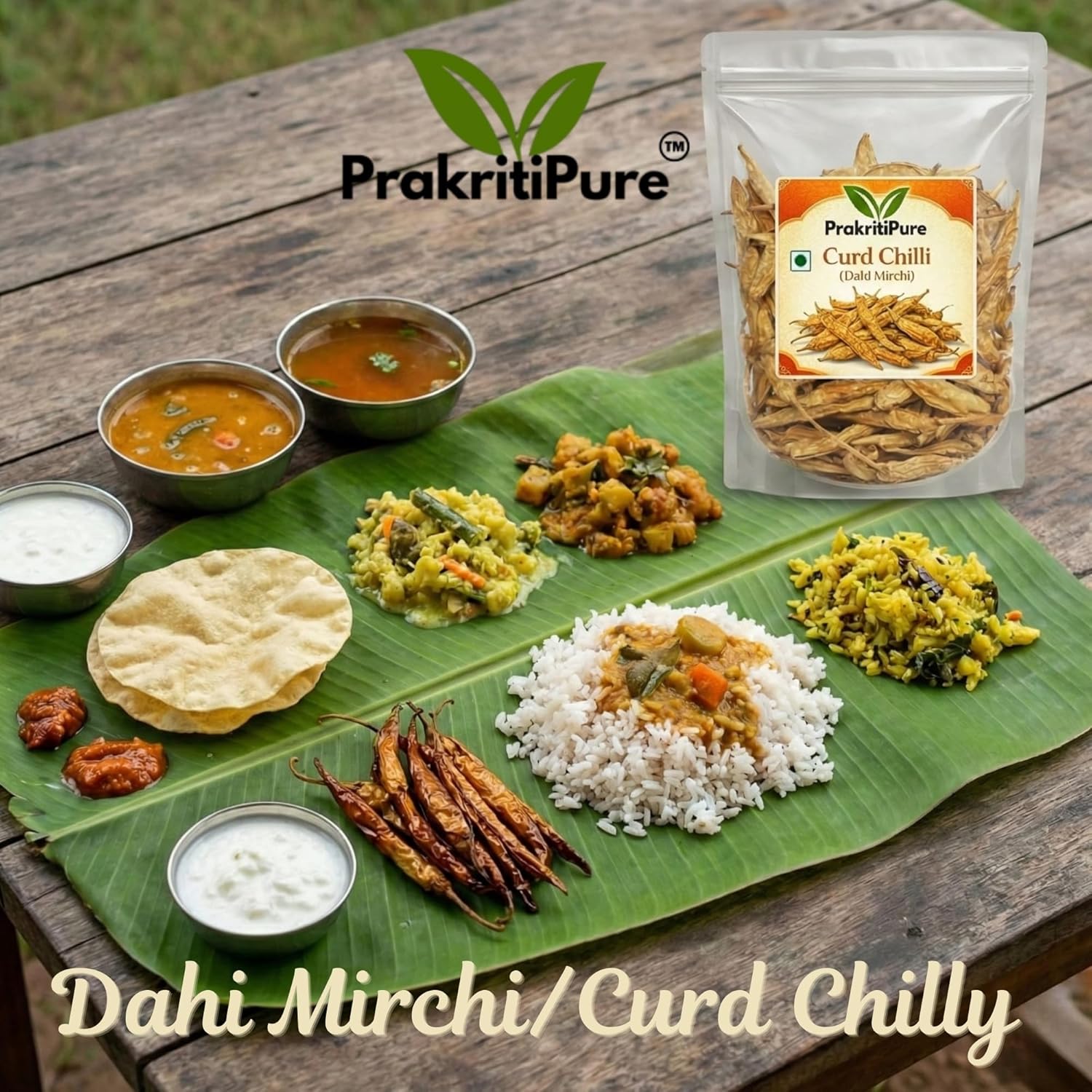 Curd Dip Sun Dry Chilly (MorMilagai Vathal)400g | Authentic Vathal Vadagam/Curd Dip Dried Chillies | Healthy & Tasty Natural Dried Dahi Mirchi salty