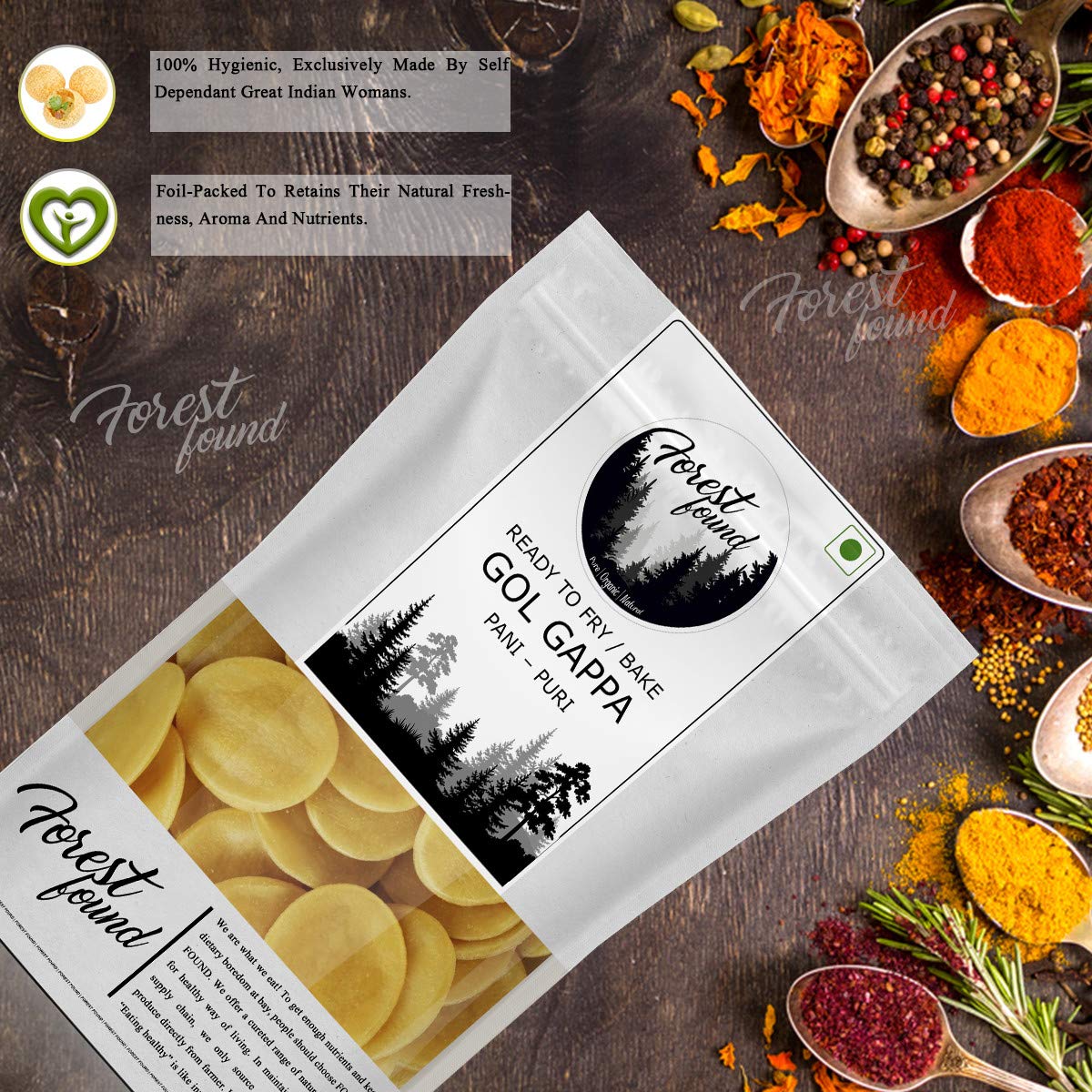 Ready To Fry Dry Atta Golgappa, Pani Puri Papad/Puchka/Gupchup Packet (900 gram) |