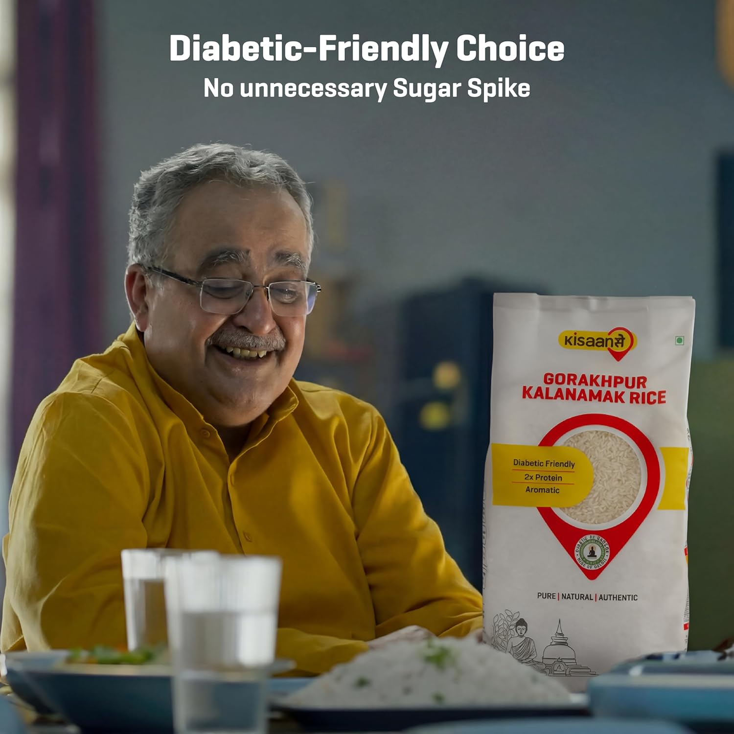 Gorakhpur Kalanamak Rice 2KG | Diabetic Friendly | Aromatic | Unpolished | High in Iron & Protein | Rich In Nutrients & Fiber | Buddha Rice | Traditionally Milled I Low GI I