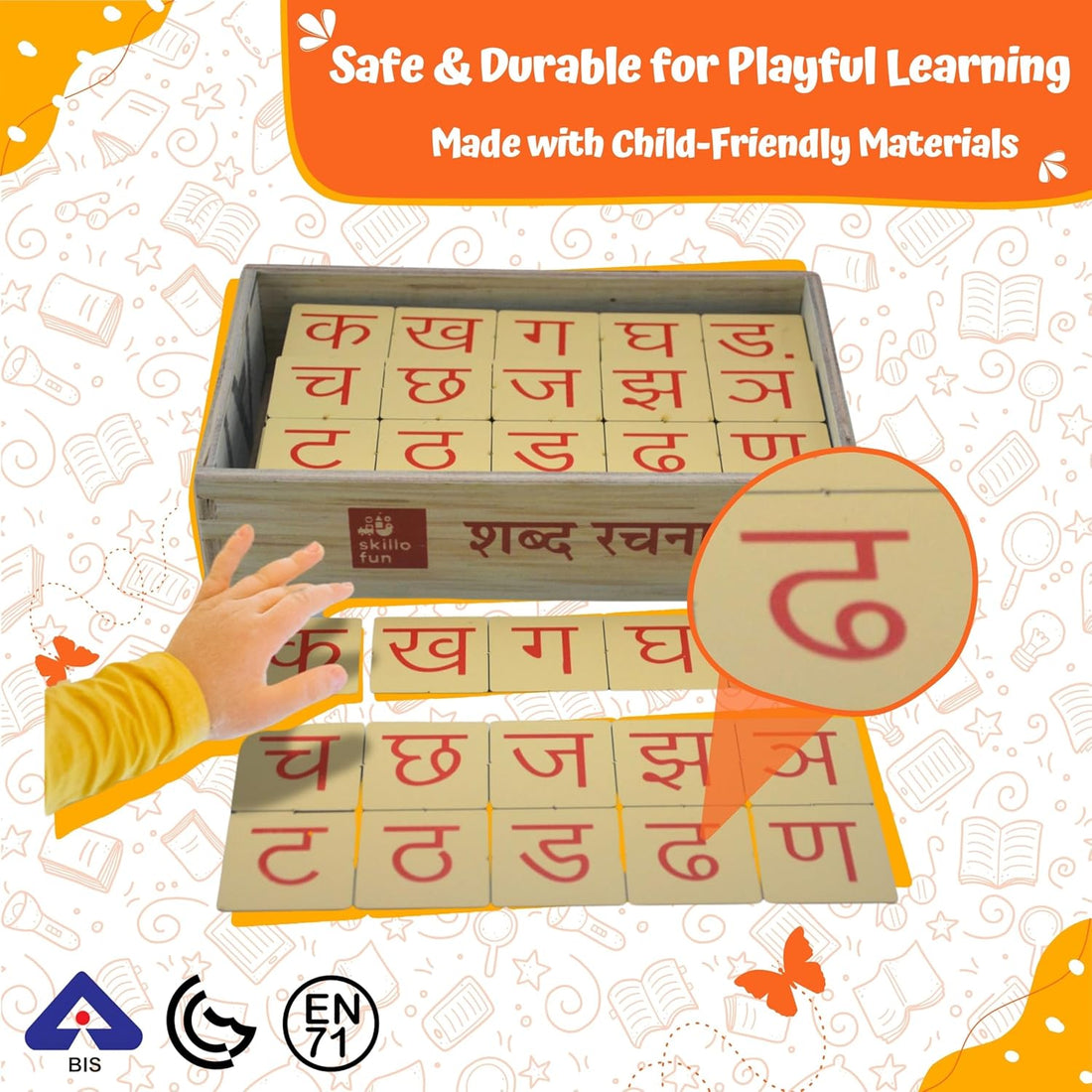 Hindi Alphabet Board Game for 3+ Year Old Kids | Alphabets For Kids Learning | Wooden Toys For Kids Learning Hindi Alphabets | Educational Toys For Kids 3-7 Years Old | Wooden Puzzles