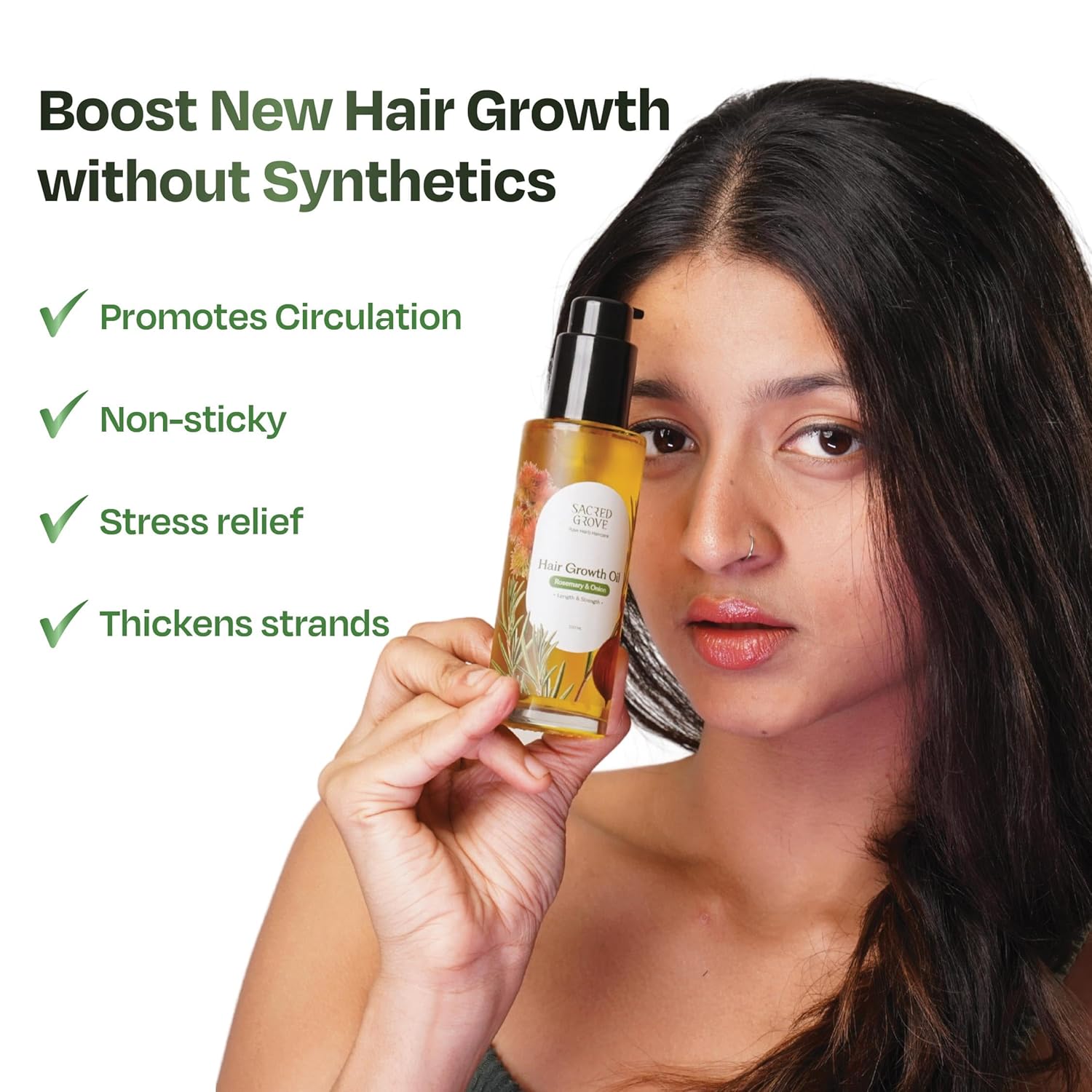 Rosemary Oil for Hair | Rosemary & Onion Oil for Hair Growth | Made Using 16 Potent Raw Herbs | Stimulates Hair Follicles & Promotes Circulation | 100 ML