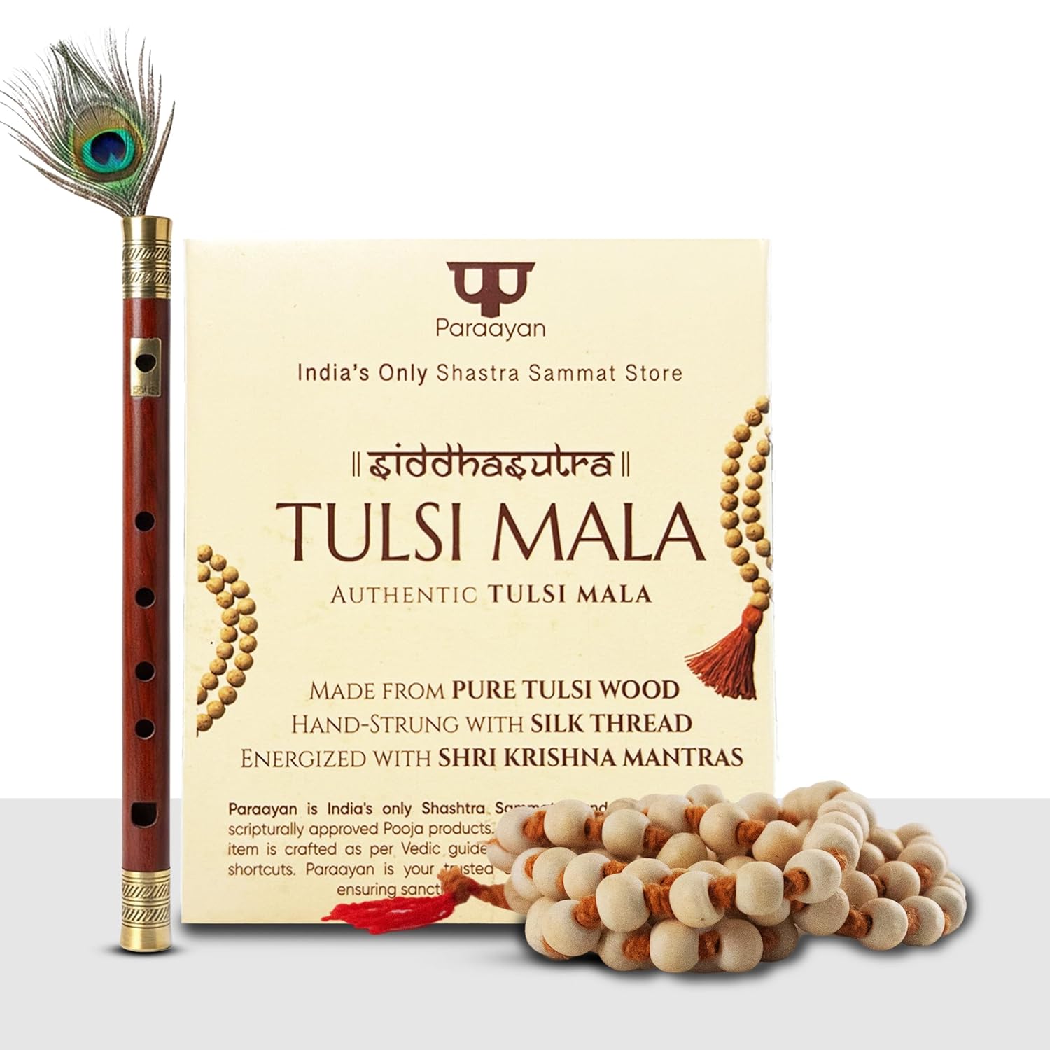 Pure Tulsi Mala 108 Beads Original | 7mm Beads Size | Crafted from Pure Tulsi Beads | Best for Meditation Jaap Mala and Pooja | Pack