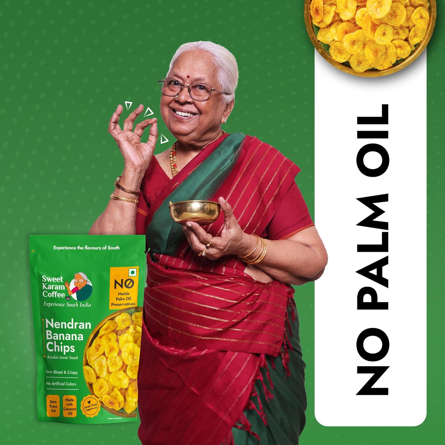 Nendran Banana Chips – 200 grams | Made with 100% Coconut Oil | No Preservatives | Kerala Special Crispy, Thin Sliced Yellow Plantain Wafers | Healthy Tea Time Snack