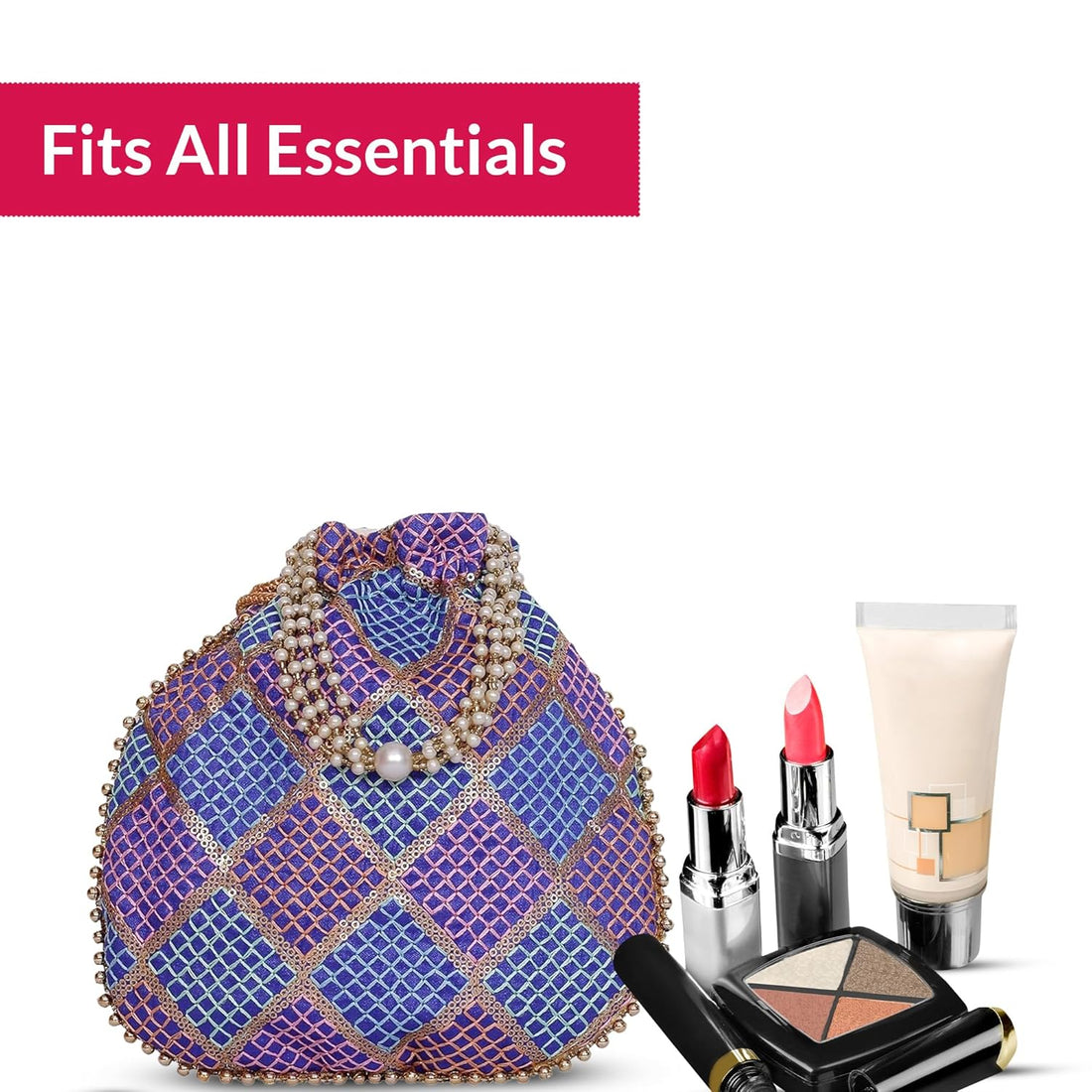 Potli Bags Return Gifts Women, Pack of 3 Silk Purses for Wedding, Housewarming, Corporate Gifts, Pooja Gifts