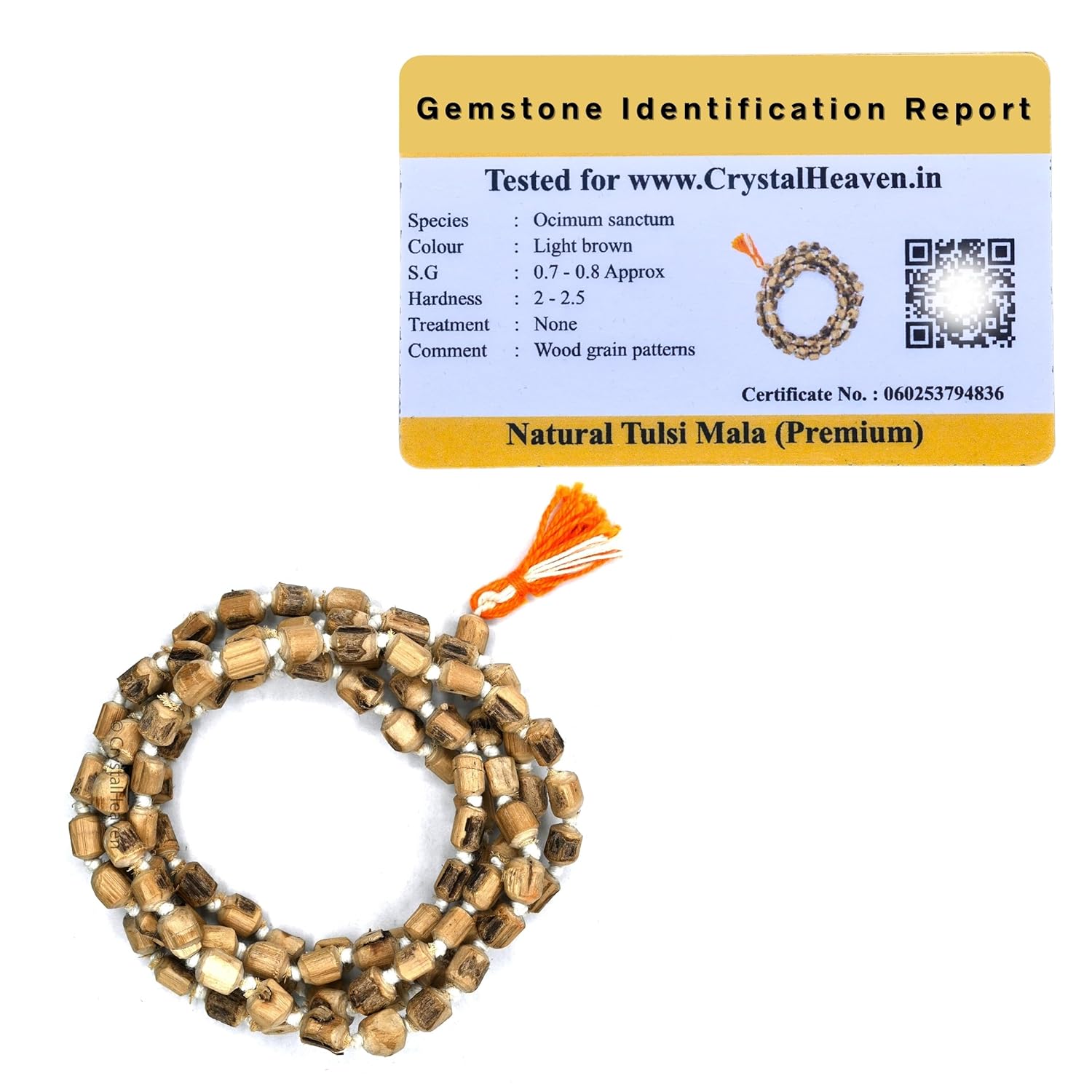 Tulsi Mala 108 Beads Original For Neck Women,Japa Chanting Meditation-Vrindavan Tulsi Japa Mala (Regular) , Brown