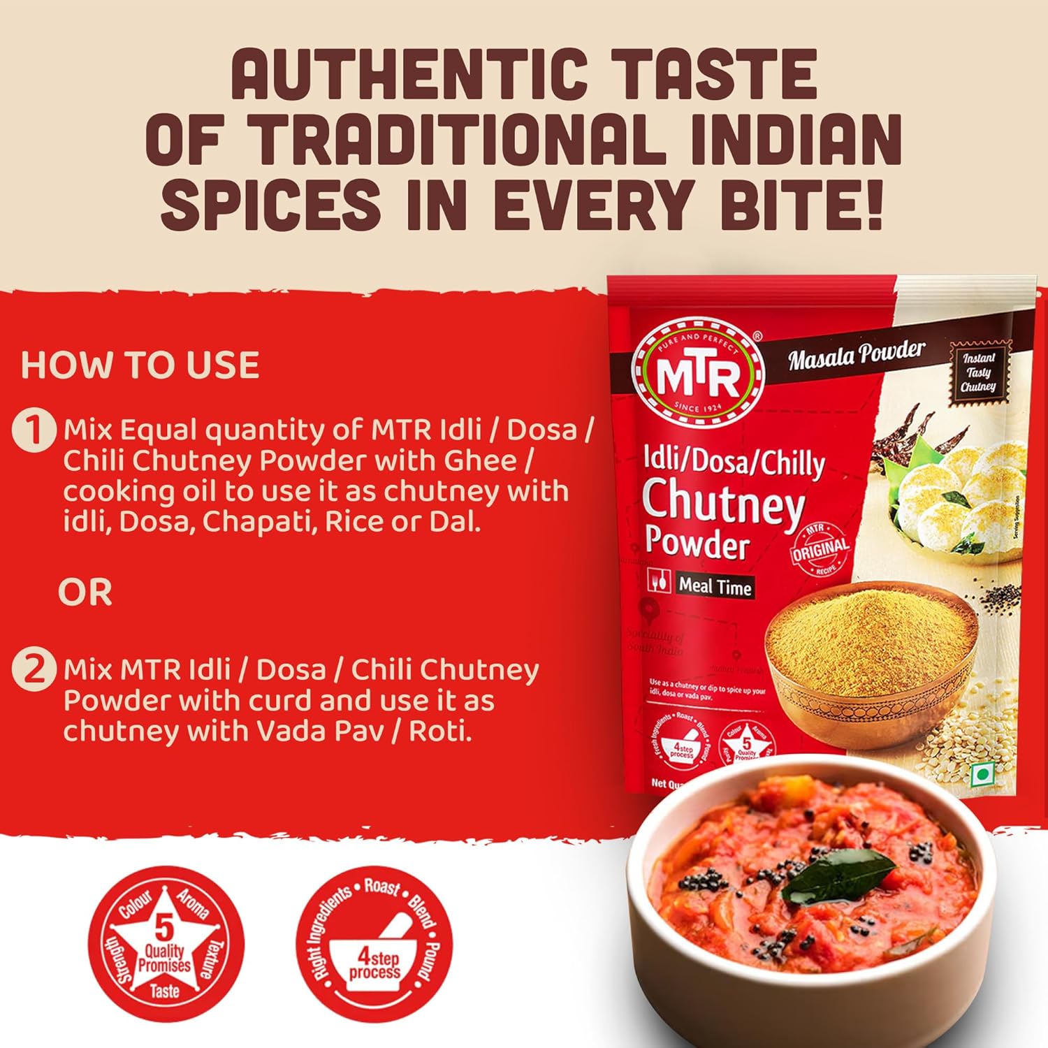 Idli / Dosa / chilly Chutney Powder 200g