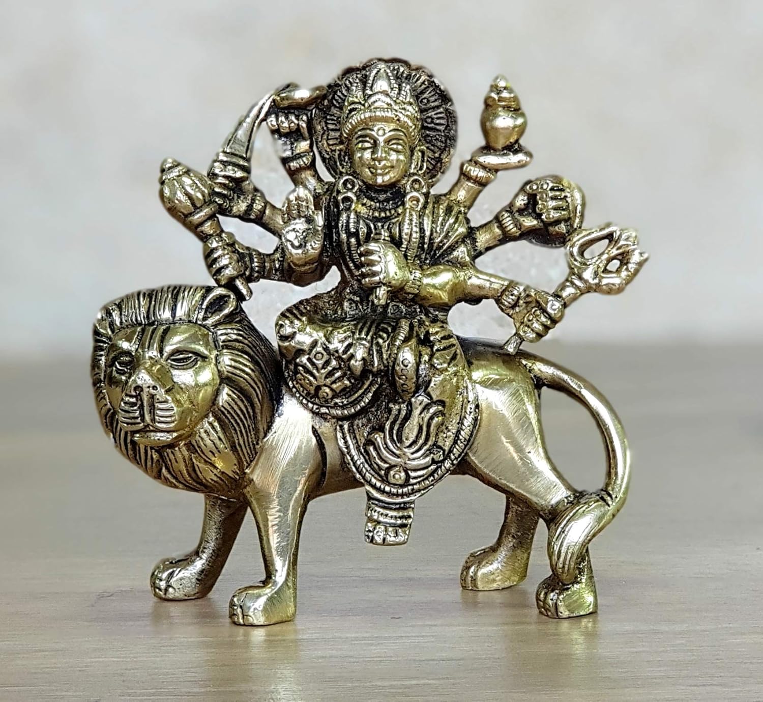 Brass Maa Durga murti for Home Mandir and Home Decor (4.6 Inches)