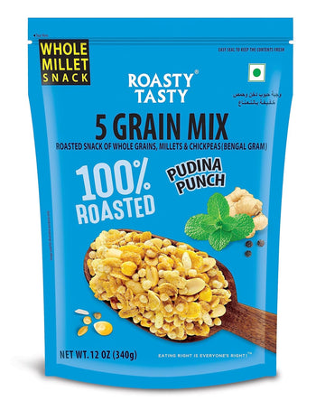 Jowar Mix Magic Masala Roasted Snack 340g | Healthy Snack | Gluten Free Jowar Namkeen | Ideal Millet Namkeen for Kids & Adults | Low Calorie Snacks - Roasted Namkeen - No Cholesterol, No Transfat Diet Mixture with Seeds Mix | Millet Snacks Items