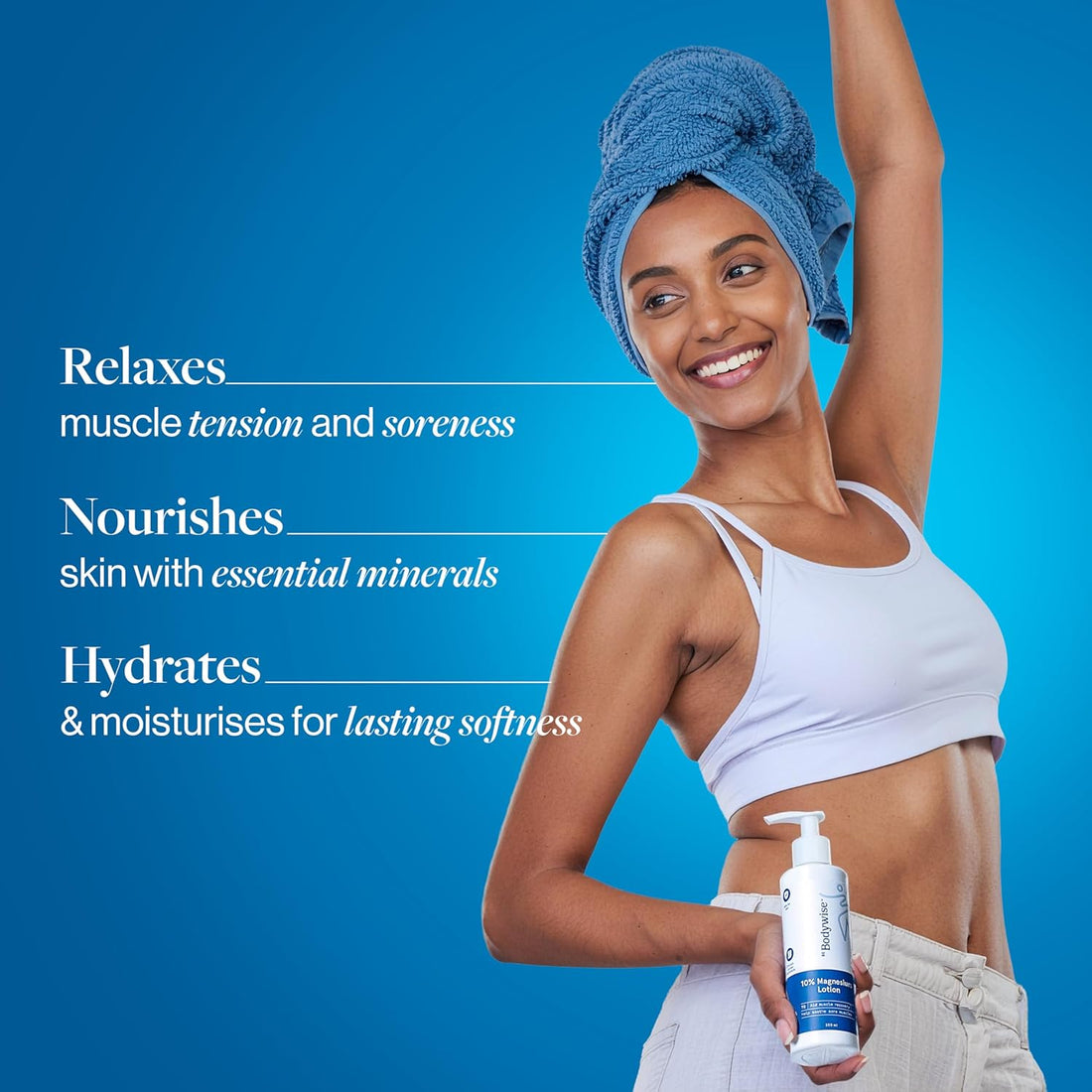 Be Bodywise 10% Magnesium Sleep Body Lotion 300ml | For Muscle Recovery & Relaxation | Infused with Shea Butter & Lavender | Mildly Scented, Lightweight & Non-Greasy Formula