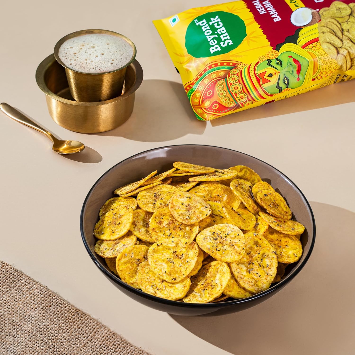 Kerala Banana Chips in Coconut Oil, Dakshin Pepper and Malabar Masala Flavour,Combo Packs,320g (80g * 4packs)