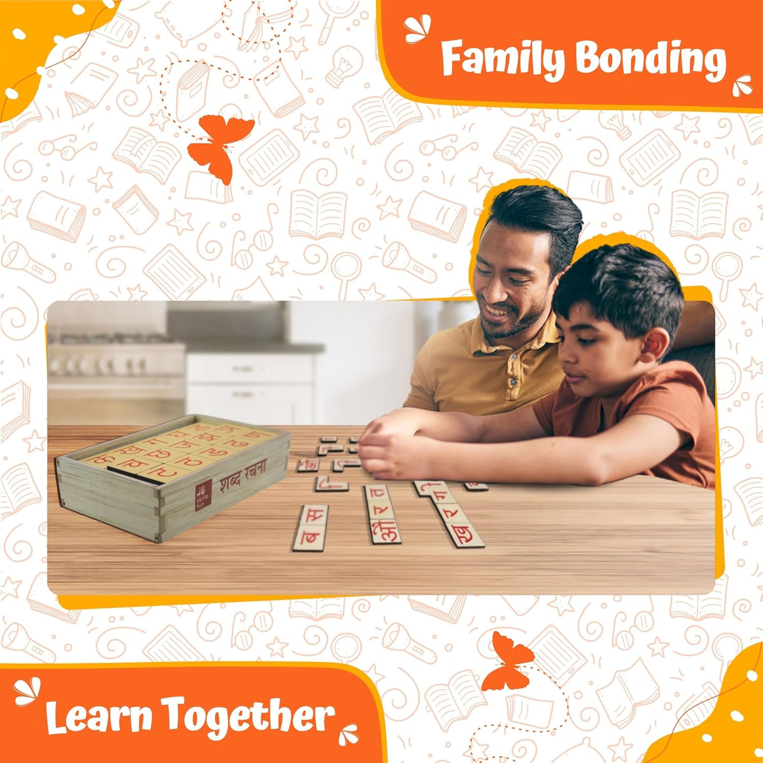 Hindi Alphabet Board Game for 3+ Year Old Kids | Alphabets For Kids Learning | Wooden Toys For Kids Learning Hindi Alphabets | Educational Toys For Kids 3-7 Years Old | Wooden Puzzles
