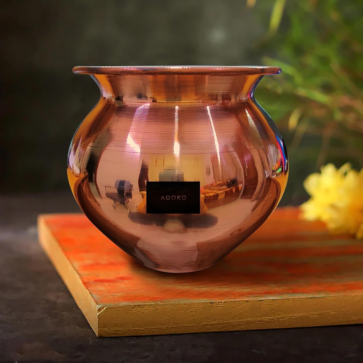 Pure Copper Kumkuma Kalash Handmade, Tamba Ka Lota for Puja, Yoga Aayurveda for Good Health Benefit - 450Ml