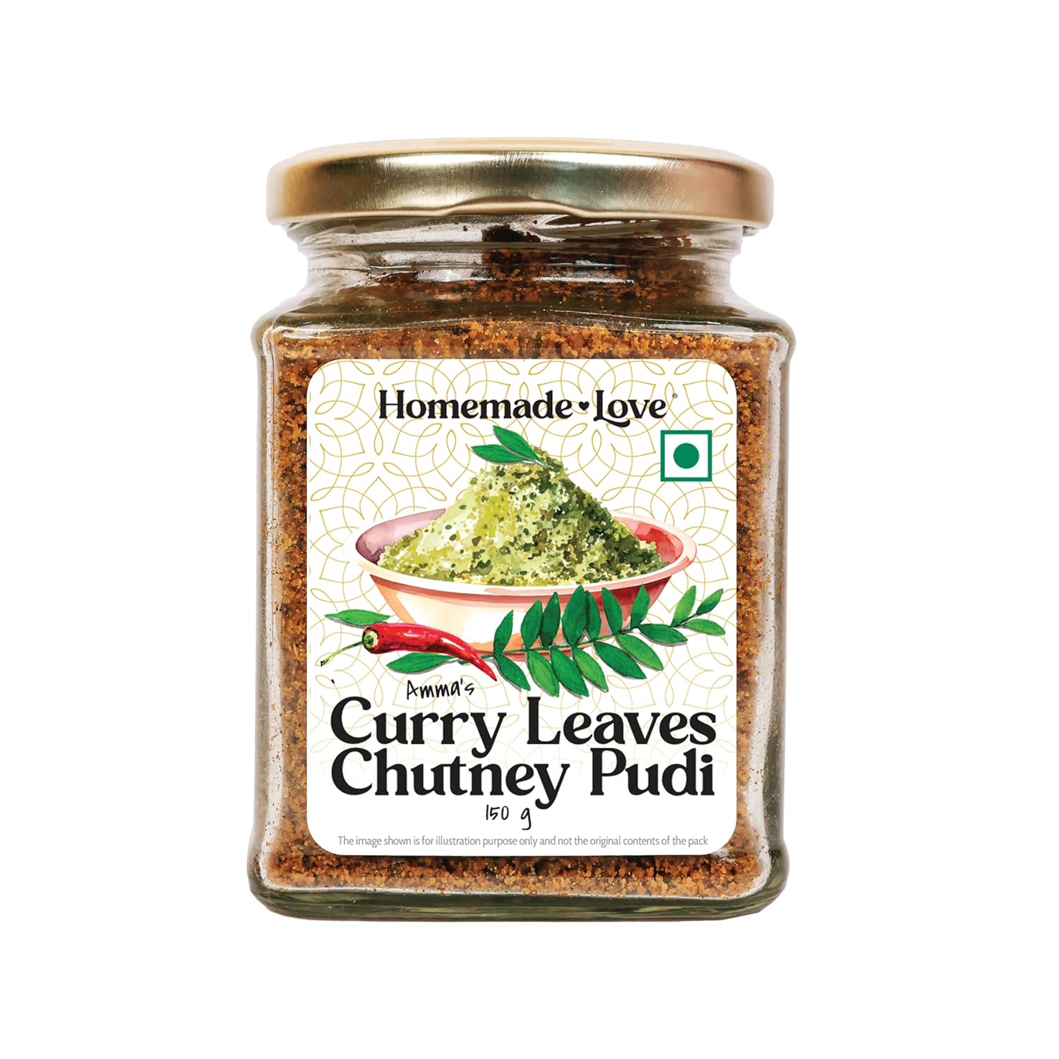 Curry Leaves Chutney Podi (150g) | Kadi Patta Chatni Powder | Crafted with fresh Curry Leaves, Roasted Lentitls, Dried Red chillies and mix spices | No Artificial Preservatives