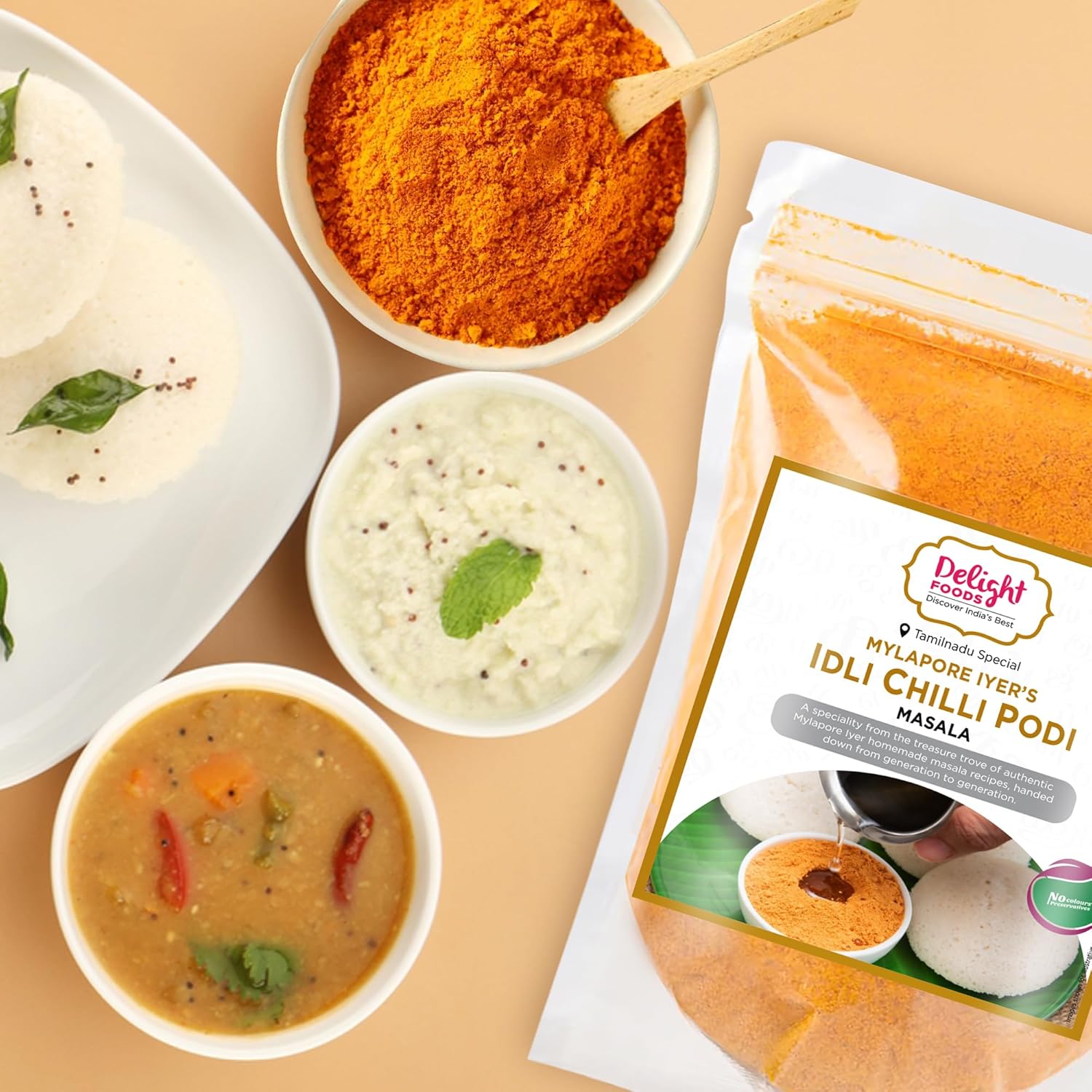 Mylapore Iyer's Idli Chilly Podi 350g | Tamil Nadu Special Masalas | Traditional South Indian Ready Masala Spice Mix | No Preservatives