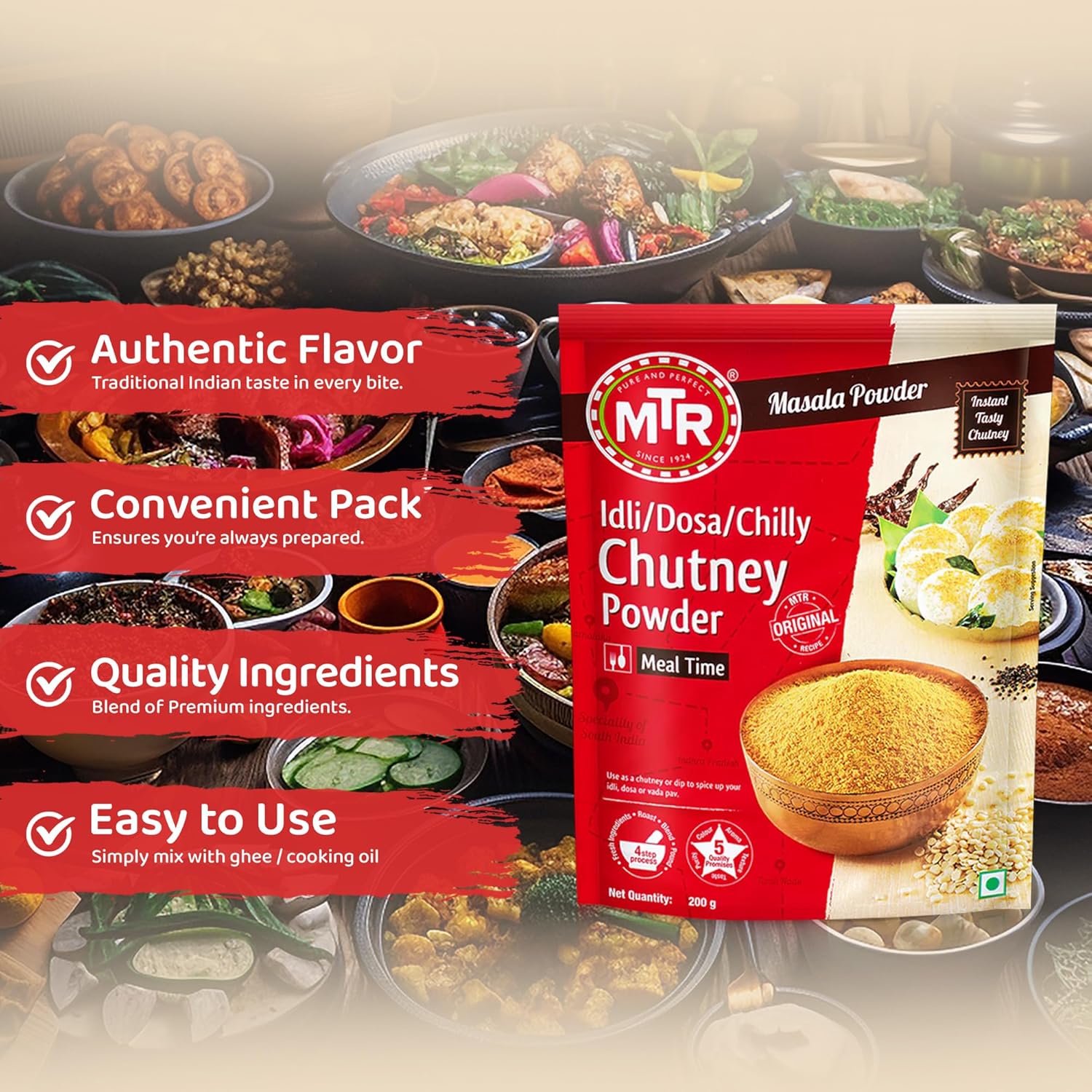 Idli / Dosa / chilly Chutney Powder 200g