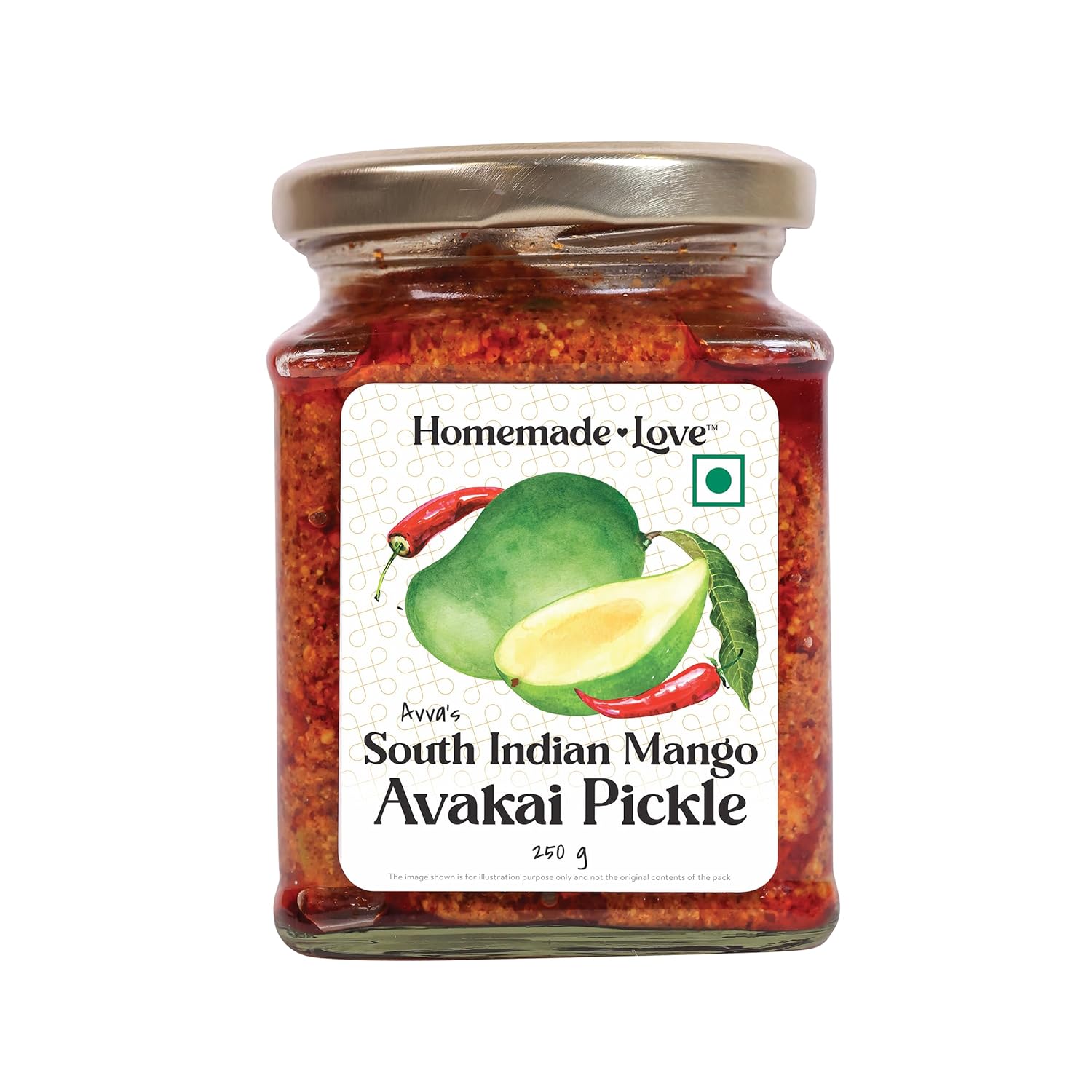 Mango Avakai Pickle (250 Gm) | South Indian Taste Mango Pickles | Aam ka Achar Perfect for Rice, Dosa, Idli, Chappati | Tangy and Spicy Home Made Mango Pickle | No Preservatives