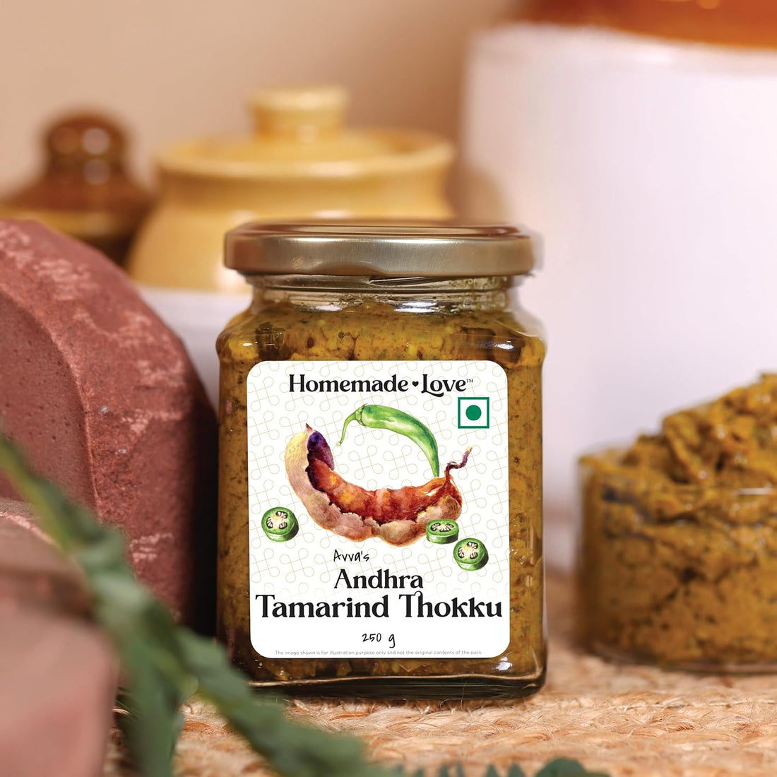 Andhra Tamarind Thokku (250 Gm) | Tamarind Pickle with Green Chillies Pure Natural Home Made Taste | Authentic Andhra Style Achar Perfect for Rice, Dosa, Idli & Roti | No Preservatives