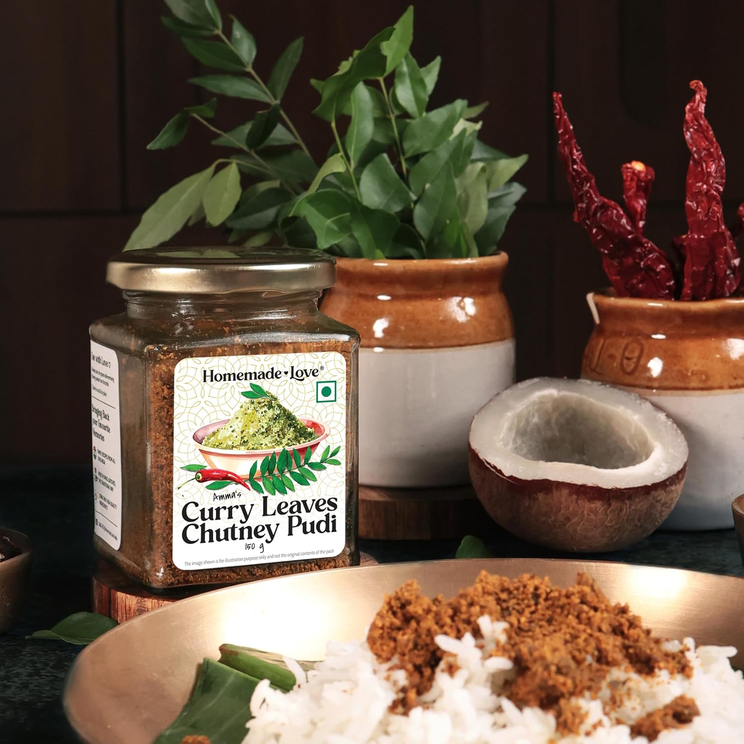 Curry Leaves Chutney Podi (150g) | Kadi Patta Chatni Powder | Crafted with fresh Curry Leaves, Roasted Lentitls, Dried Red chillies and mix spices | No Artificial Preservatives