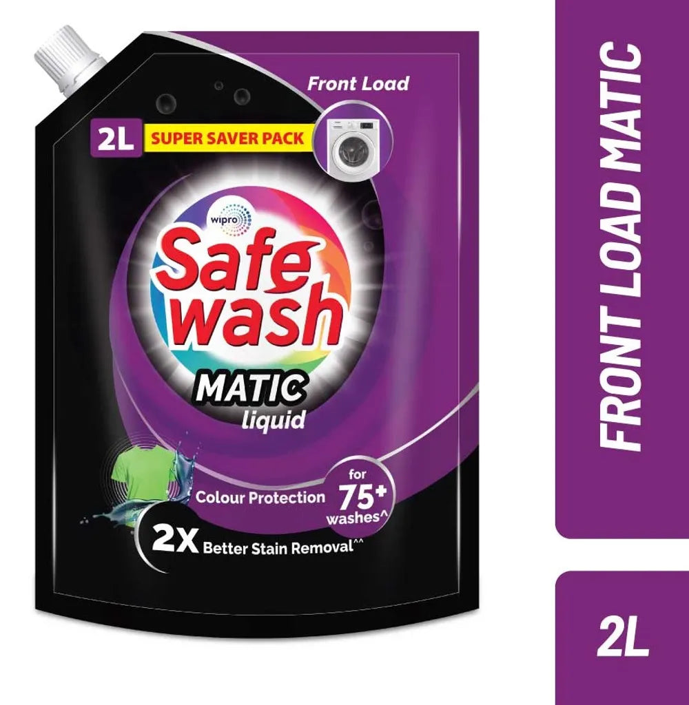 Safewash Front Load Matic Premium Liquid Detergent With 2X Stain Removal