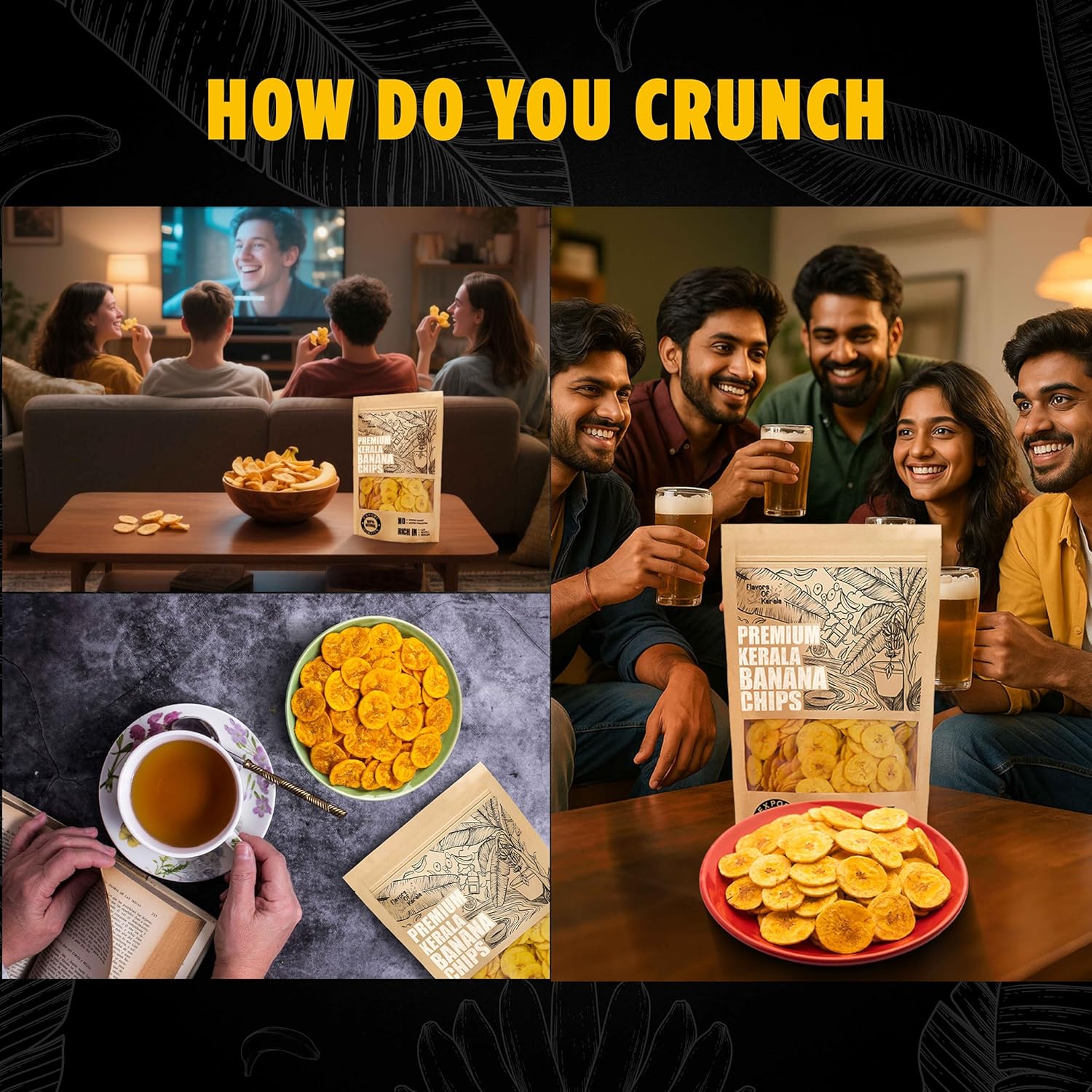 Premium Kerala Banana Chips in Coconut Oil, 300 g | Crispy, Thin-Cut, Preservative-Free Wafers
