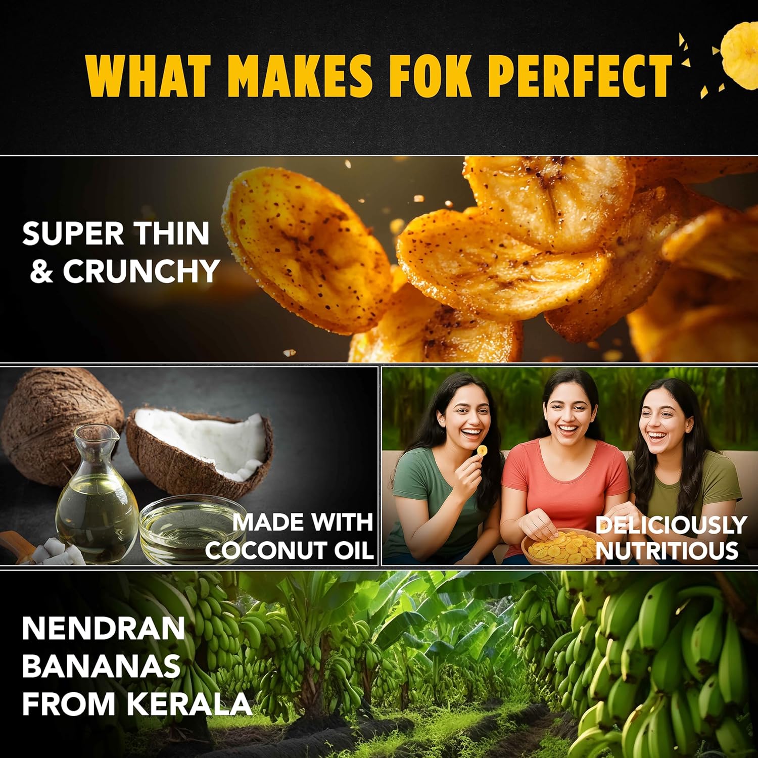 Premium Kerala Banana Chips in Coconut Oil, 300 g | Crispy, Thin-Cut, Preservative-Free Wafers