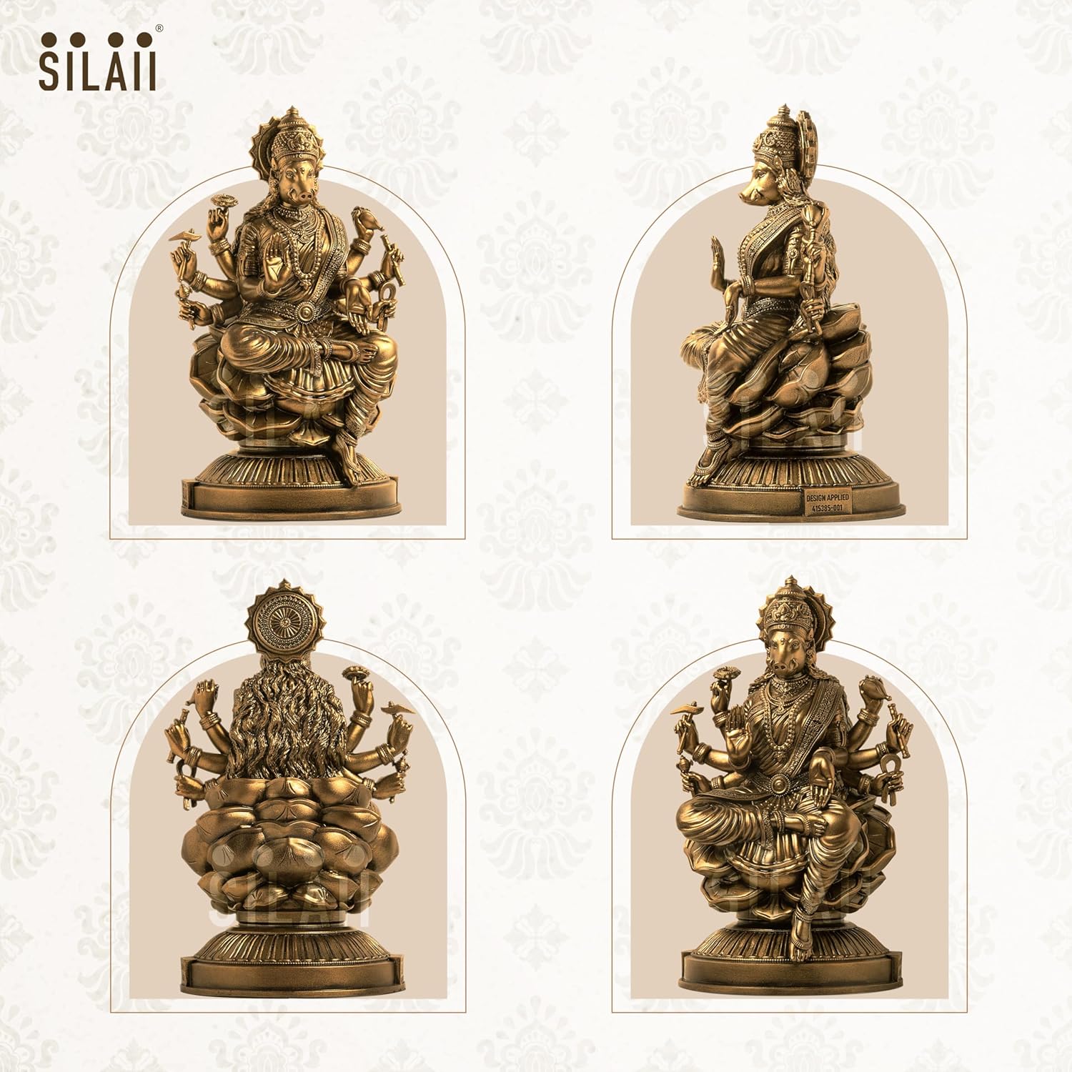 Varahi Amman Sculpture - Antique Bronze Finish, Handcrafted Statue for Puja Room, Home Decor, and Gifting (6 Inches)