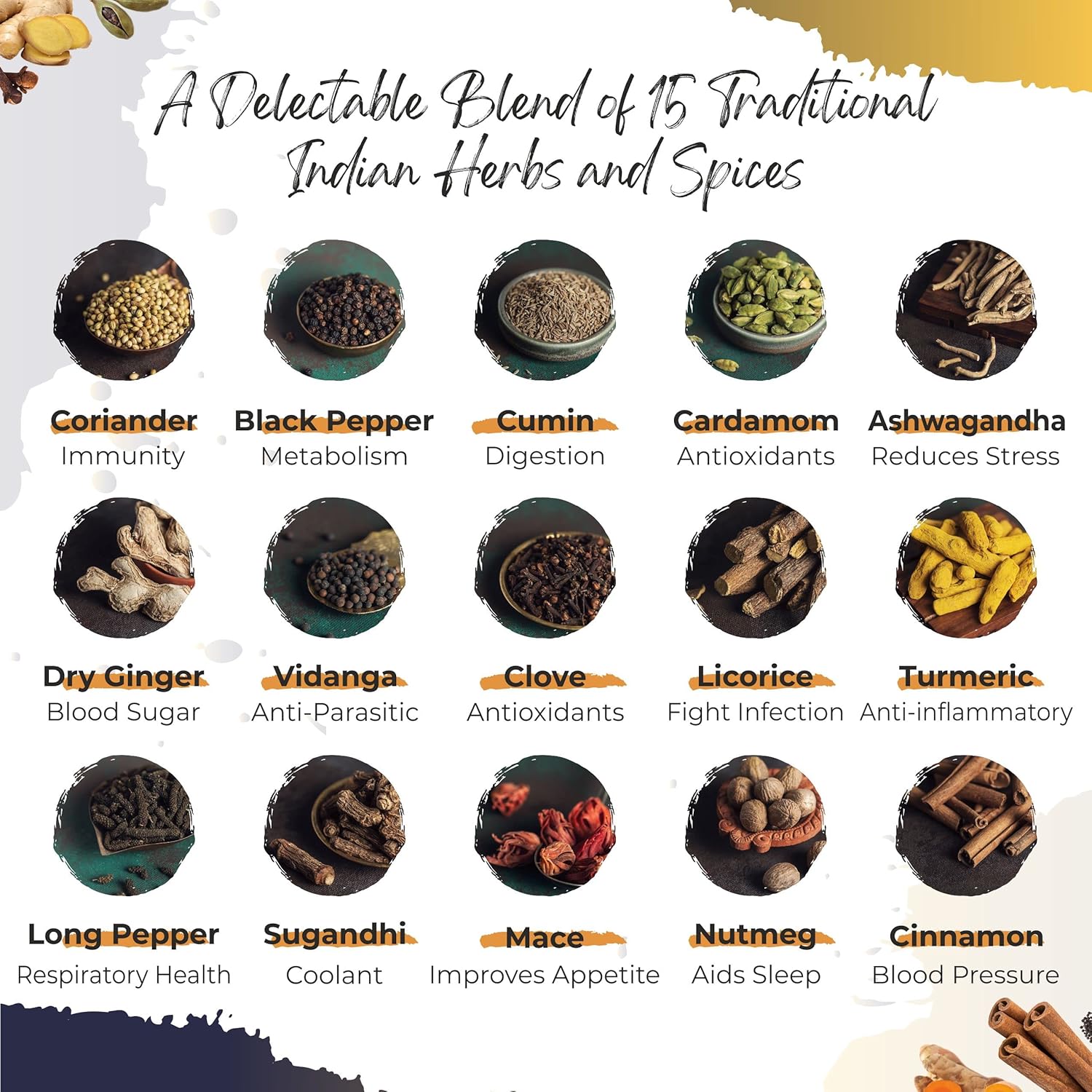 Kashaya - Herbal Tea | 15 Ayurvedic Spices | Kadha Mix | Caffeine Free | 100% Natural Kashaya - The Original Tea Bags | No Added Sugar (2.5 Gram Each) (Pack Of 1, 30 Dip Bags)
