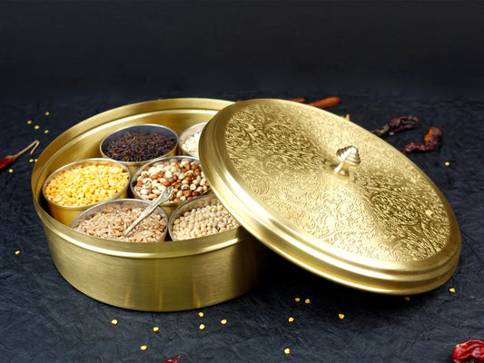 Spice Box - 9" Dia - Mat Finish - Floral