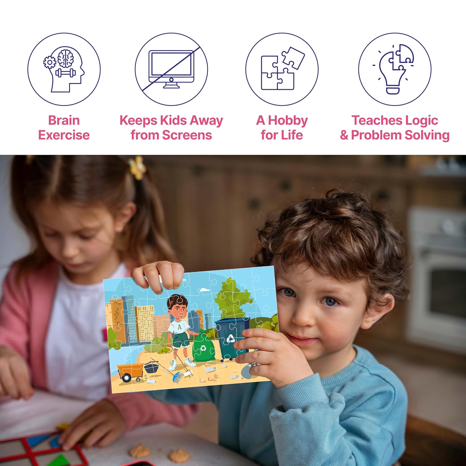 2 Festive Jigsaw Puzzles for Kids Age 4-5 Years | Fun Floor Puzzles – Diwali & Holi Themes | 60 Pieces Each with Activity Sheets