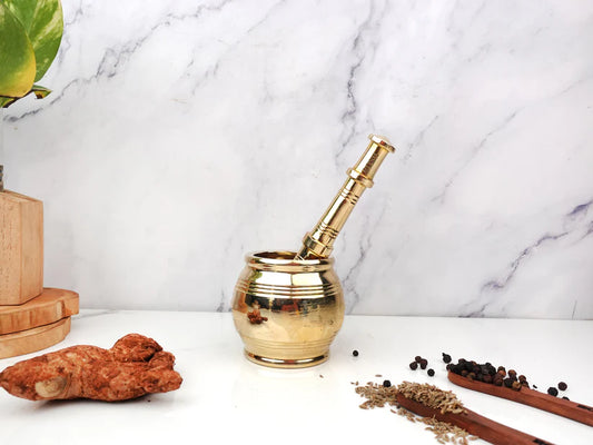 Bronze Idikal - (Mortar & Pestel) - Apple