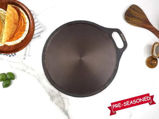 Dosa Tawa - Cast Iron - Single Handle - Grinded.