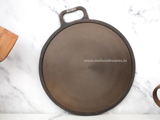 Dosa Tawa - Cast Iron - Single Handle - Grinded 11 Inch Dia - Butterfly Handle .
