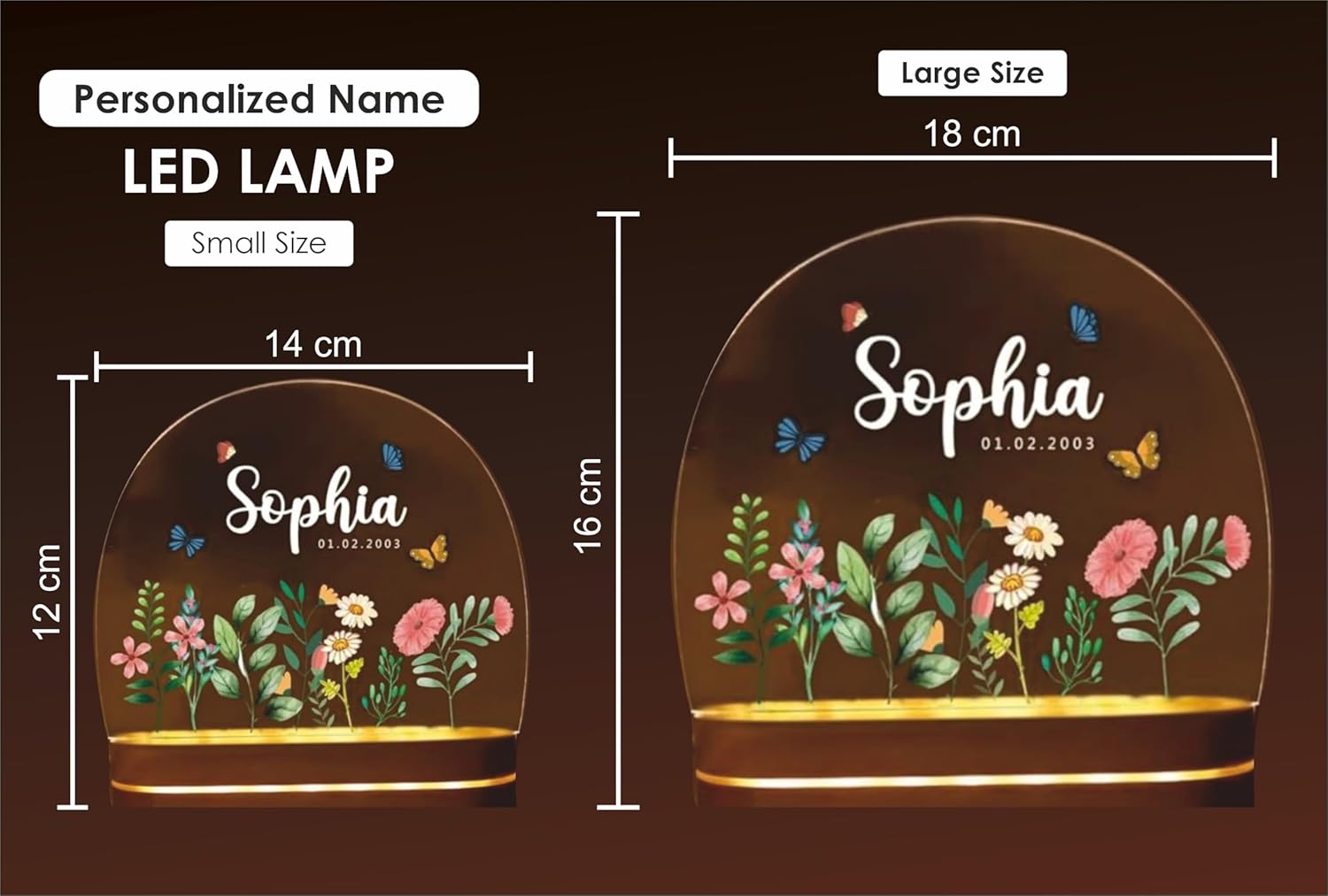 Personalised Gift, Name LED Night Table Lamp, Gift Items for Women, Gift for Men | Customized Gifts