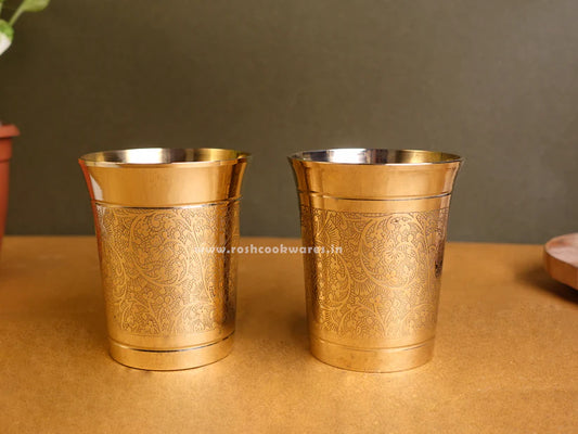 Glass Floral - Bronze - Set Of 2..