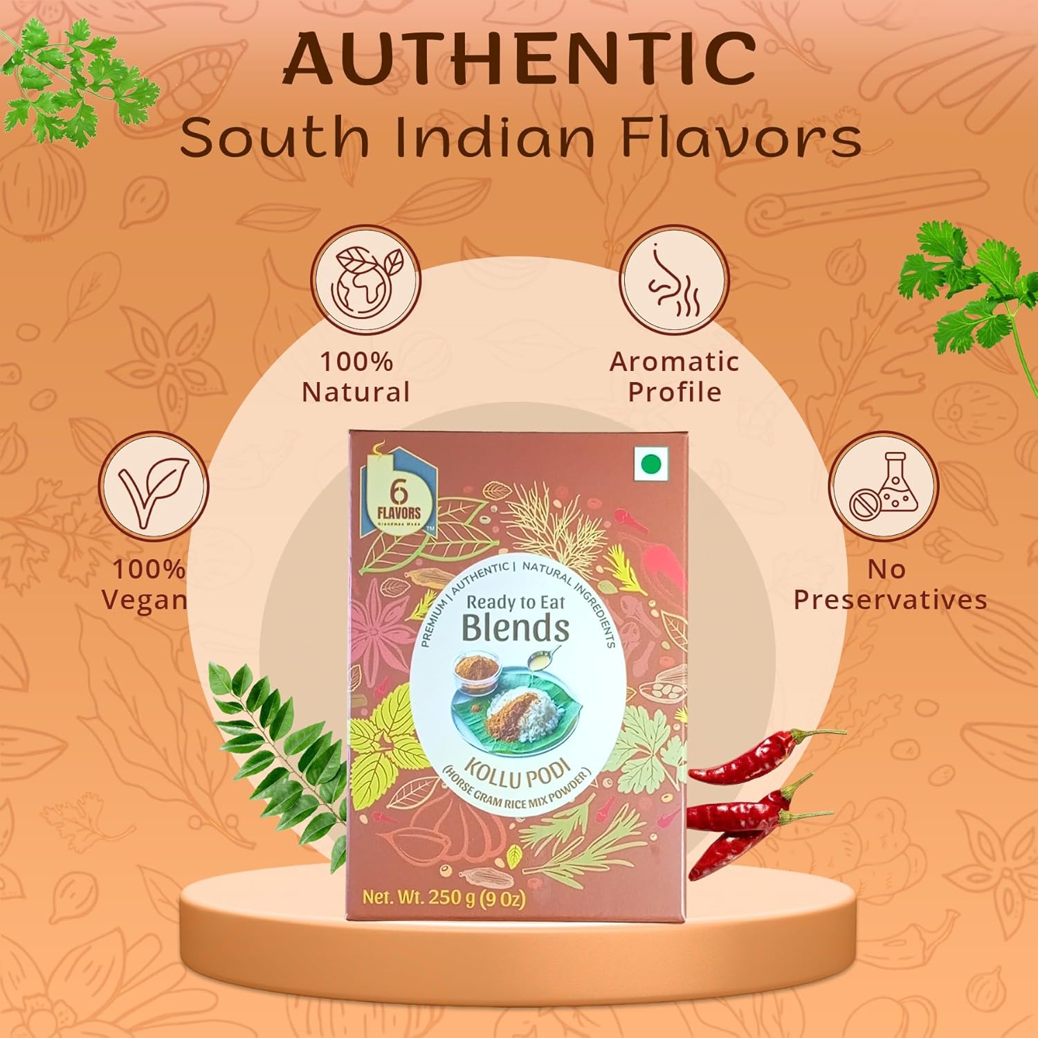 Kollu Podi | 1x250g | Rice Mix Powder | Horsegram: Balanced Diet Blend | Vegan | No Onions, Garlic, Preservatives | Great for Idli, Dosa, & Hot Steamed Rice.