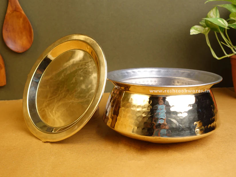 Handi Hammered - Brass With Lid and Kalai (Eeyam)