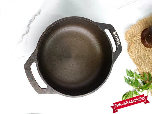 Kadai Cast Iron - Grinded Shallow - Super Smooth - Without Lid .